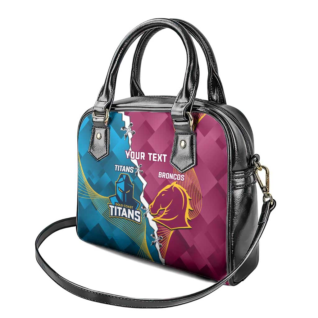 Custom Broncos And Titans Rugby 2024 Shoulder Handbag Dynamic Style