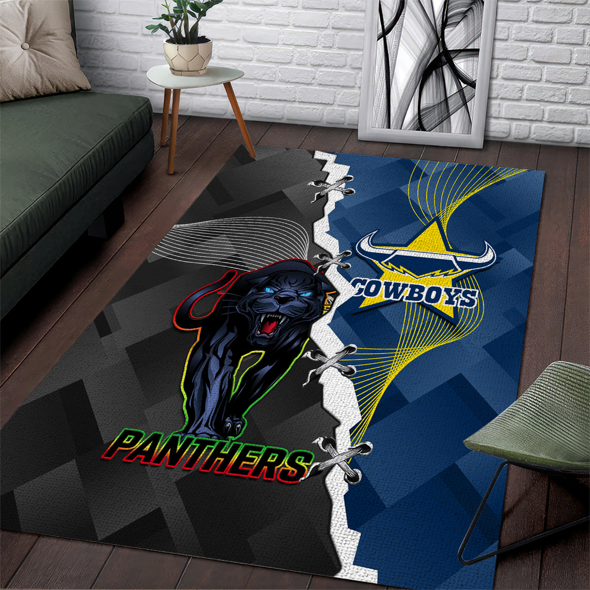 personalised-panthers-and-cowboys-rugby-area-rug-sporty-version