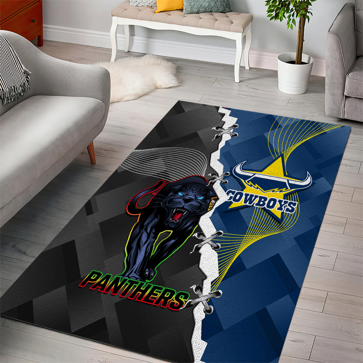 personalised-panthers-and-cowboys-rugby-area-rug-sporty-version