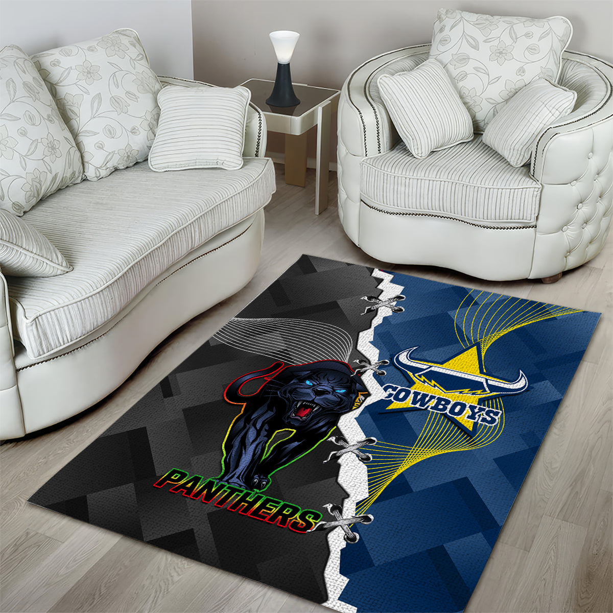 personalised-panthers-and-cowboys-rugby-area-rug-sporty-version