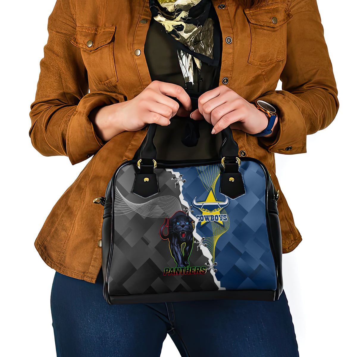 personalised-panthers-and-cowboys-rugby-shoulder-handbag-sporty-version