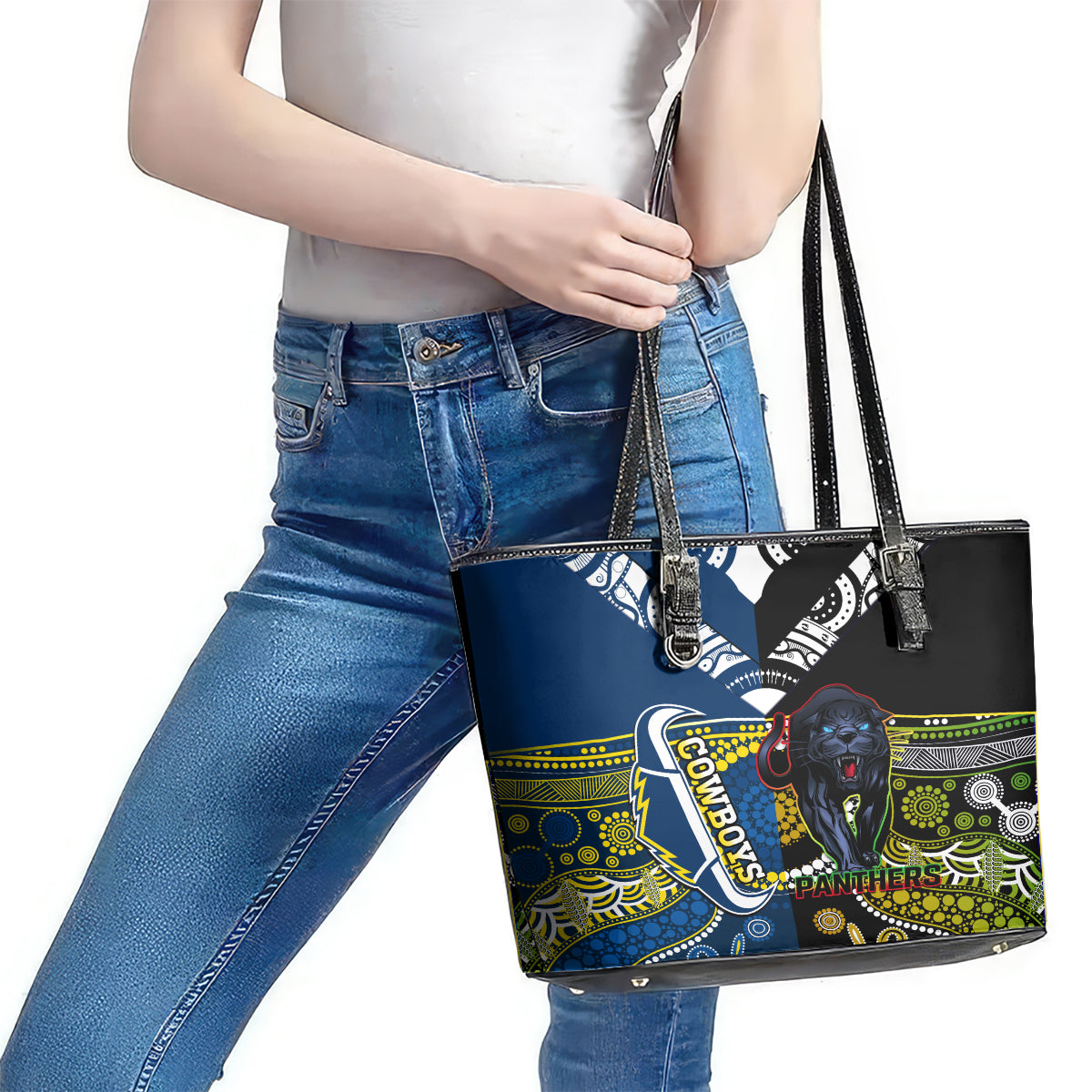 custom-panthers-and-cowboys-rugby-leather-tote-bag-aboriginal-version