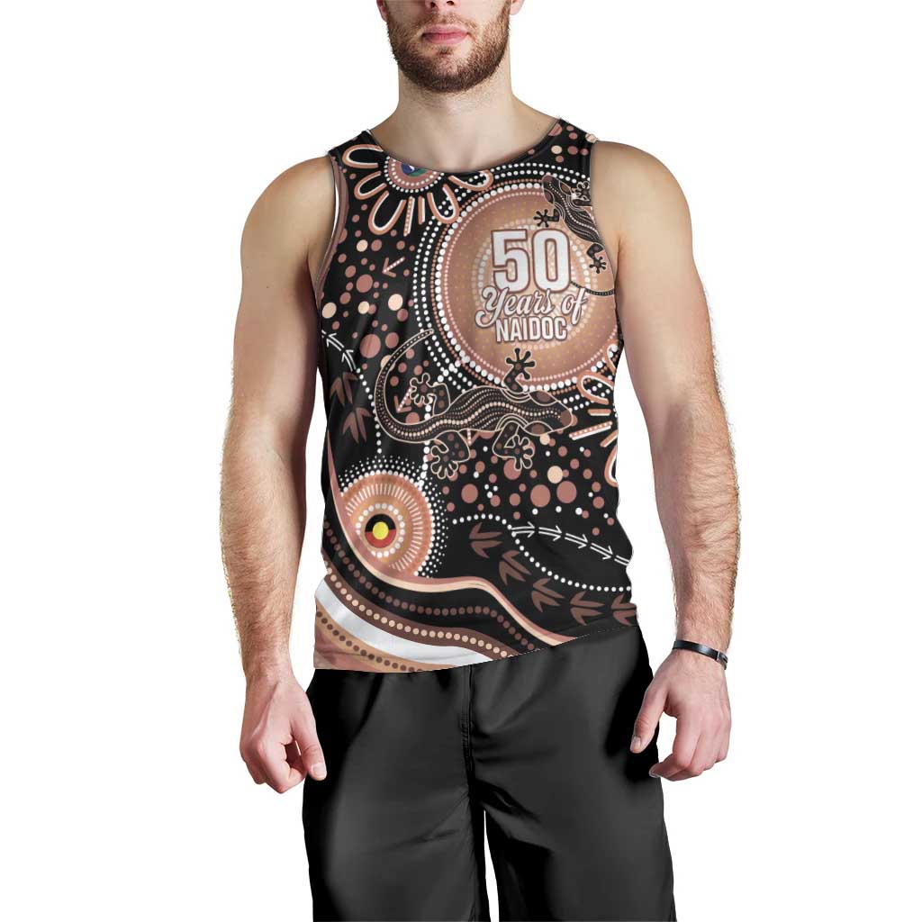 Australia NAIDOC Week Men Tank Top Happy 50th Anniversary Brown Version