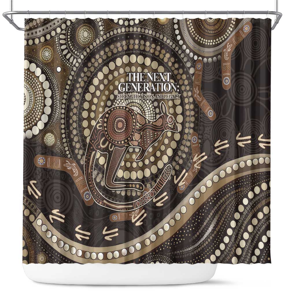 Australia NAIDOC Week 2025 Shower Curtain Boomerang Kangaroo Indigenous Art