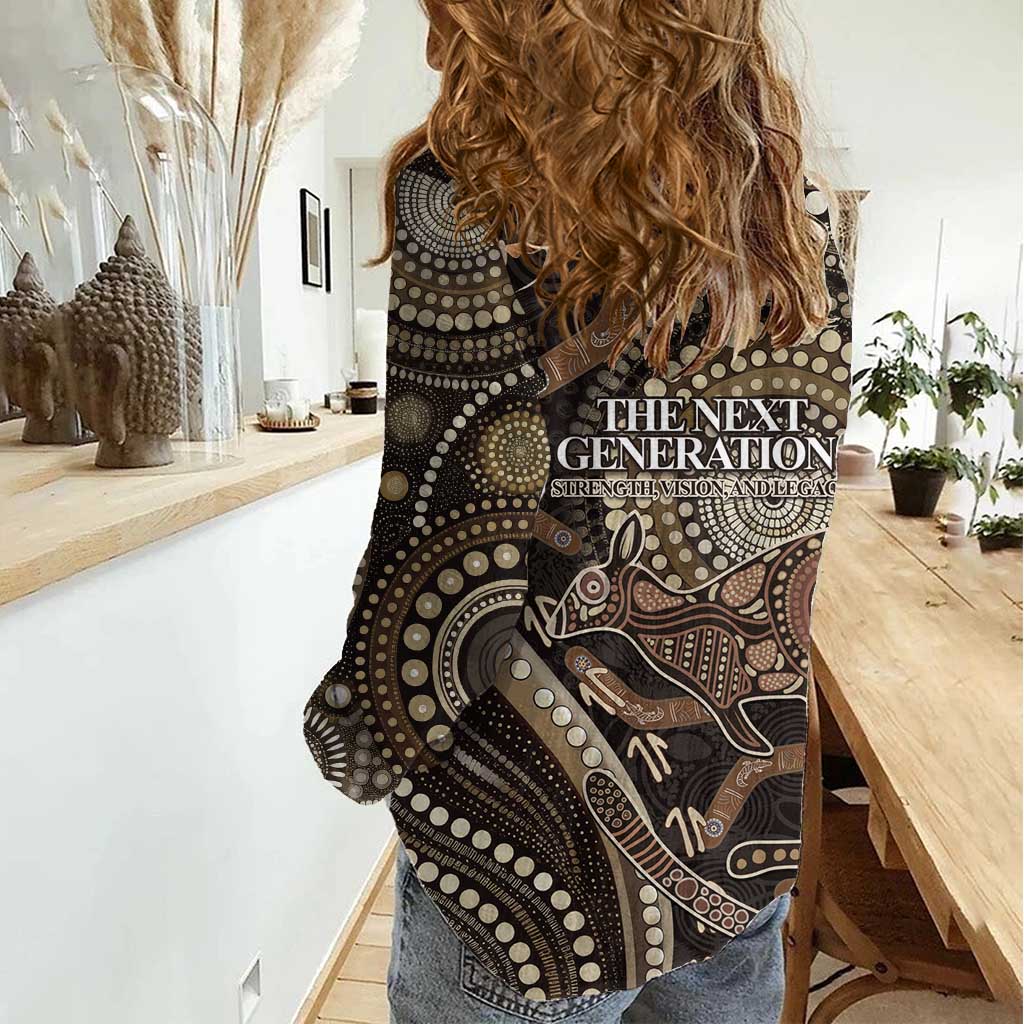 Australia NAIDOC Week 2025 Women Casual Shirt Boomerang Kangaroo Indigenous Art