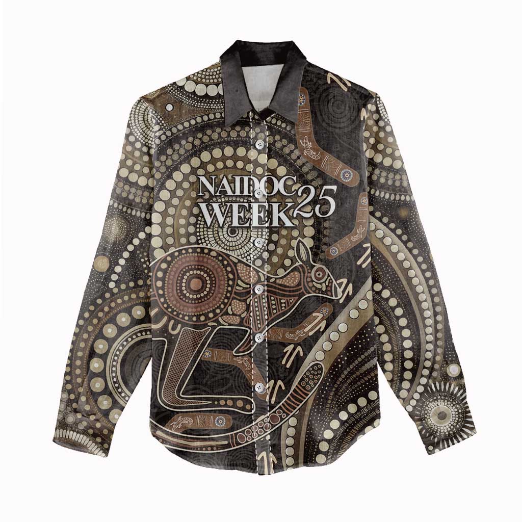 Australia NAIDOC Week 2025 Women Casual Shirt Boomerang Kangaroo Indigenous Art