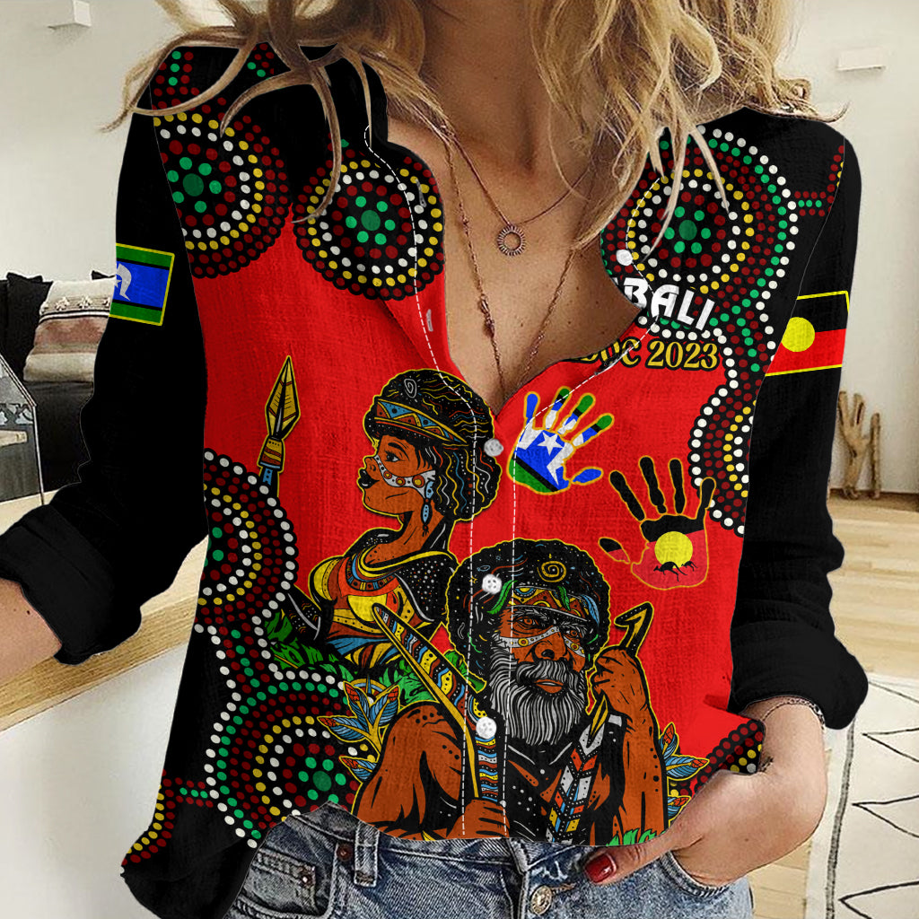 Australia NAIDOC 2023 Women Casual Shirt Niabali Indigenous For Our Elders LT14