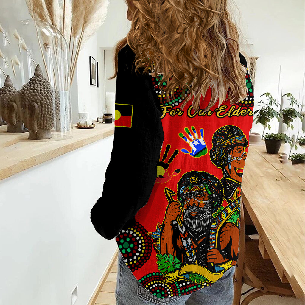 Australia NAIDOC 2023 Women Casual Shirt Niabali Indigenous For Our Elders LT14