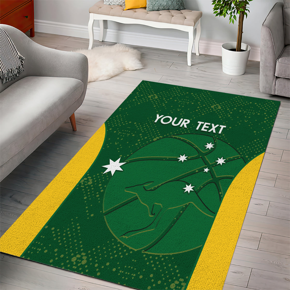 Custom Australia Basketball Area Rug Go Champions Aussie Boomers National Color