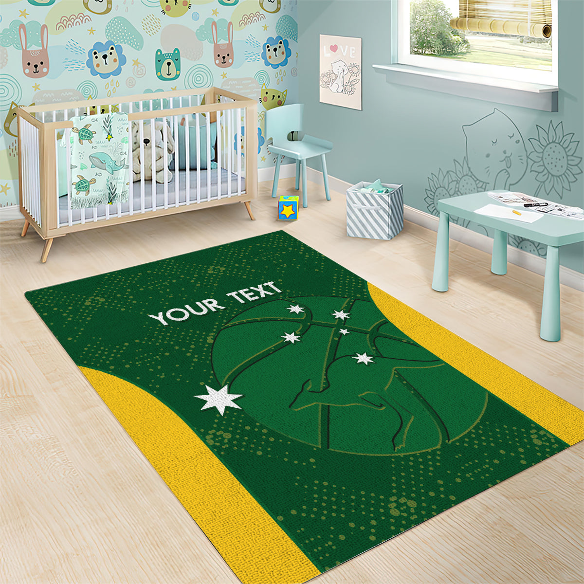 Custom Australia Basketball Area Rug Go Champions Aussie Boomers National Color