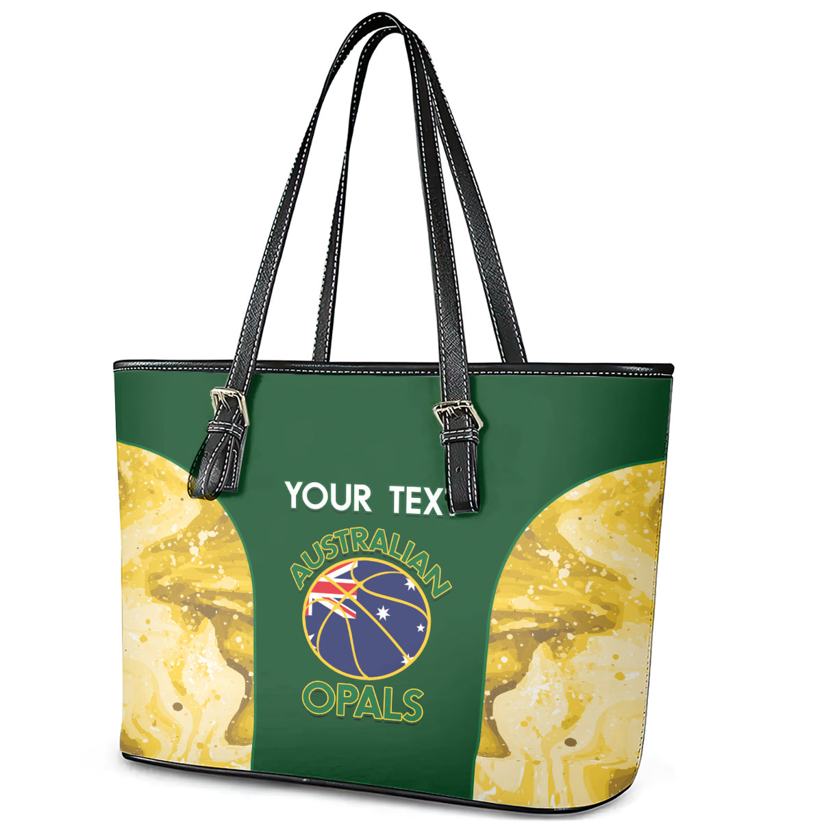 Custom Australia Basketball Leather Tote Bag Go Champions Aussie Opals National Color