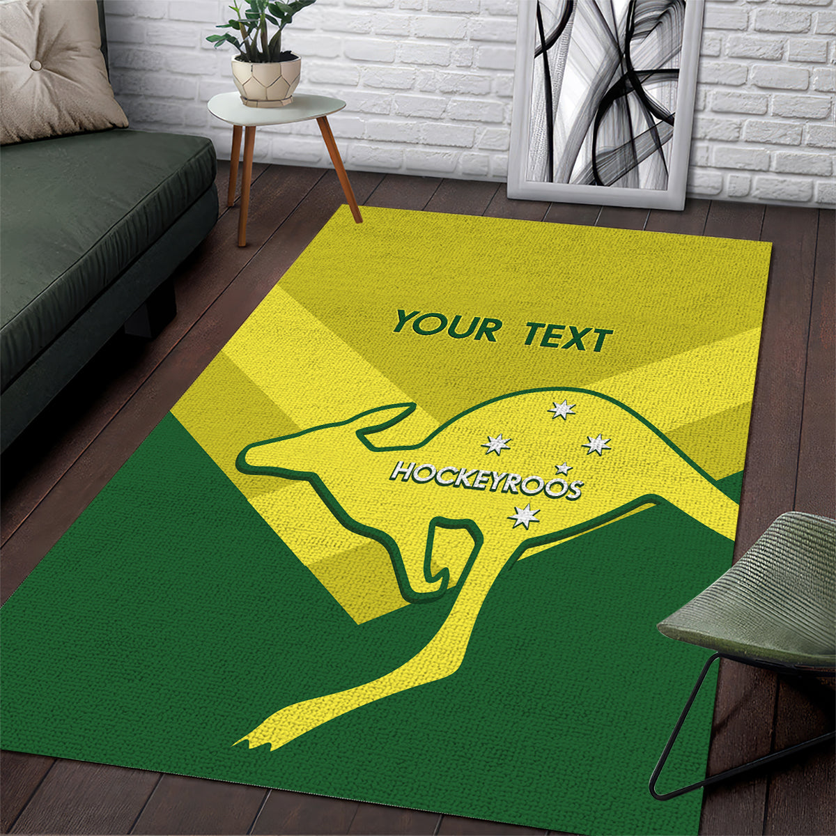 Custom Australia Field Hockey Area Rug Go Champions Hockeyroos National Color