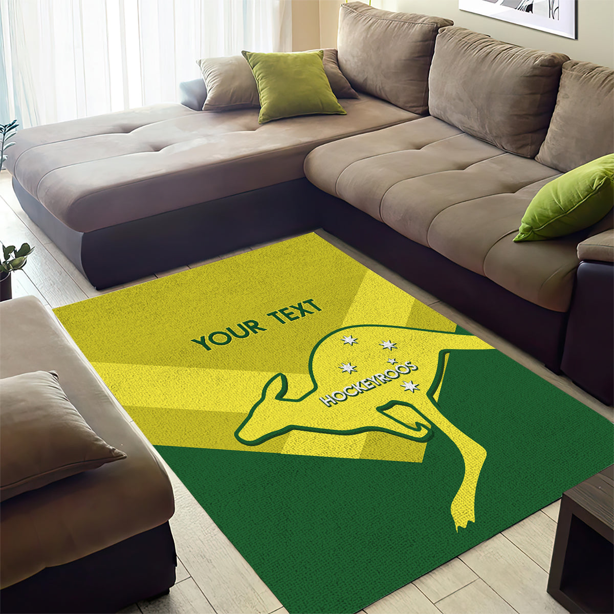 Custom Australia Field Hockey Area Rug Go Champions Hockeyroos National Color