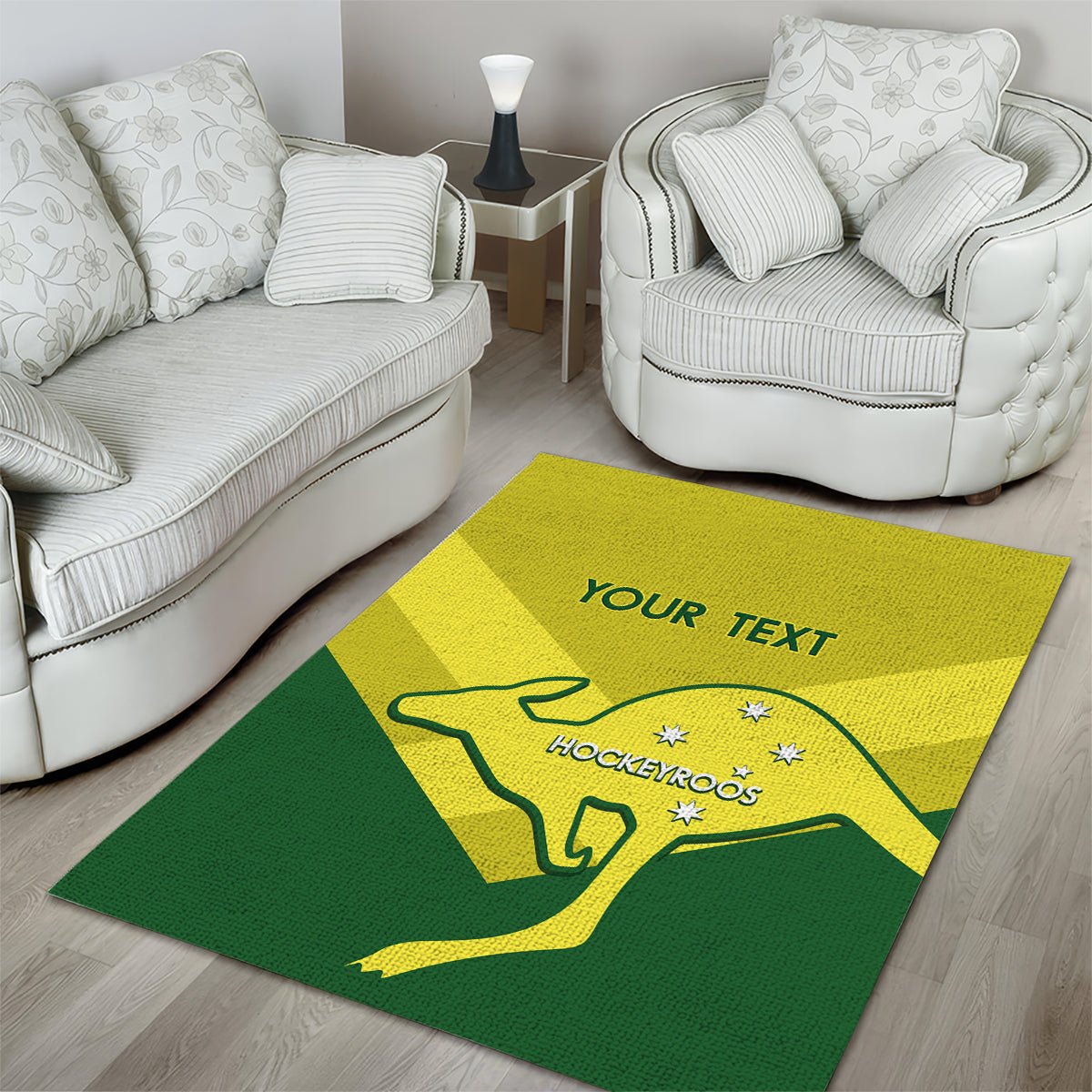 Custom Australia Field Hockey Area Rug Go Champions Hockeyroos National Color