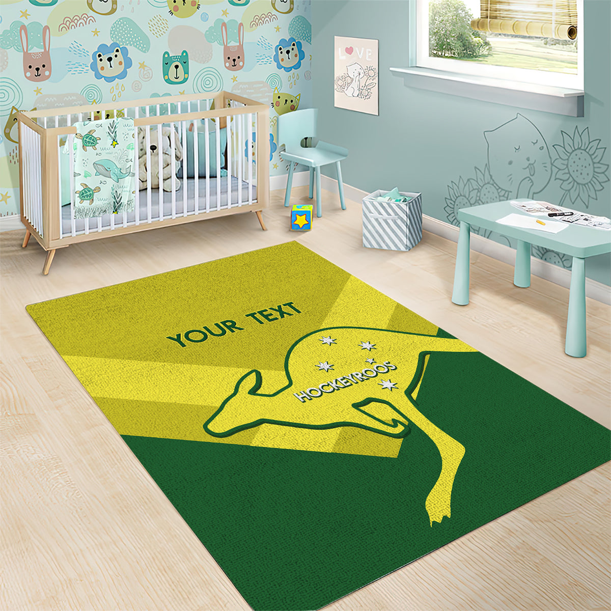 Custom Australia Field Hockey Area Rug Go Champions Hockeyroos National Color