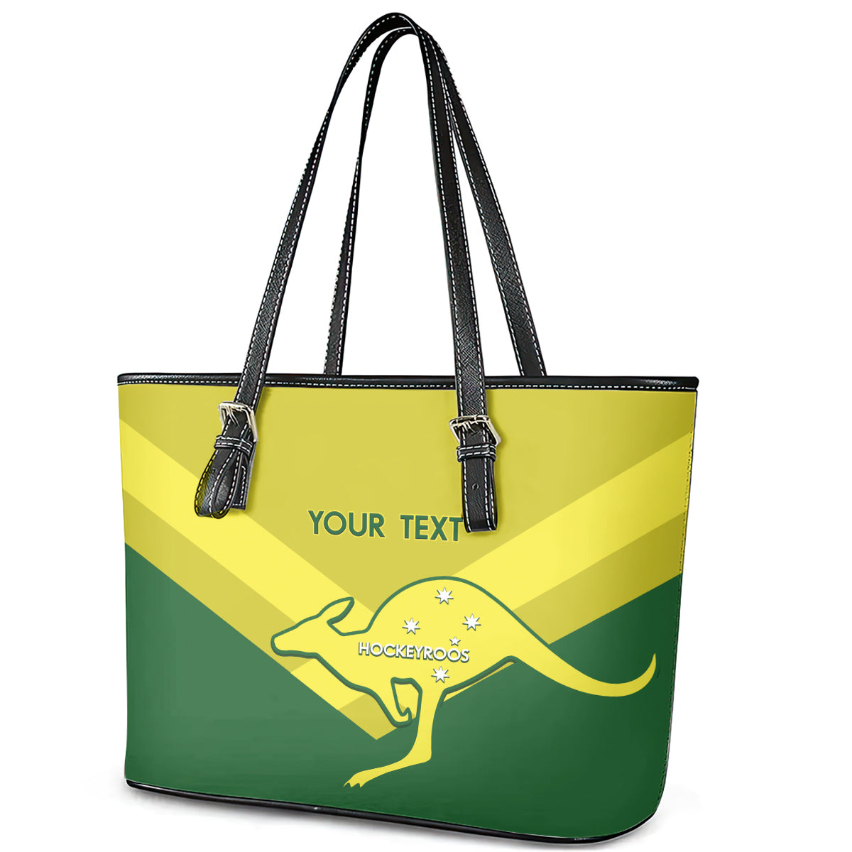 Custom Australia Field Hockey Leather Tote Bag Go Champions Hockeyroos National Color