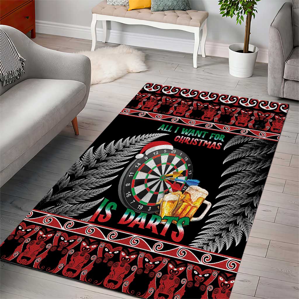 All I Want For Christmas Is Darts New Zealand Area Rug