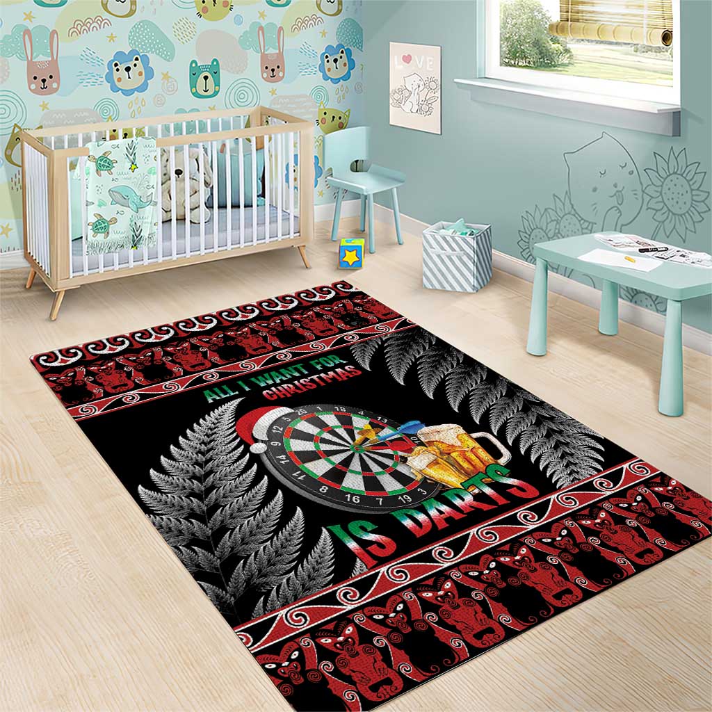 All I Want For Christmas Is Darts New Zealand Area Rug