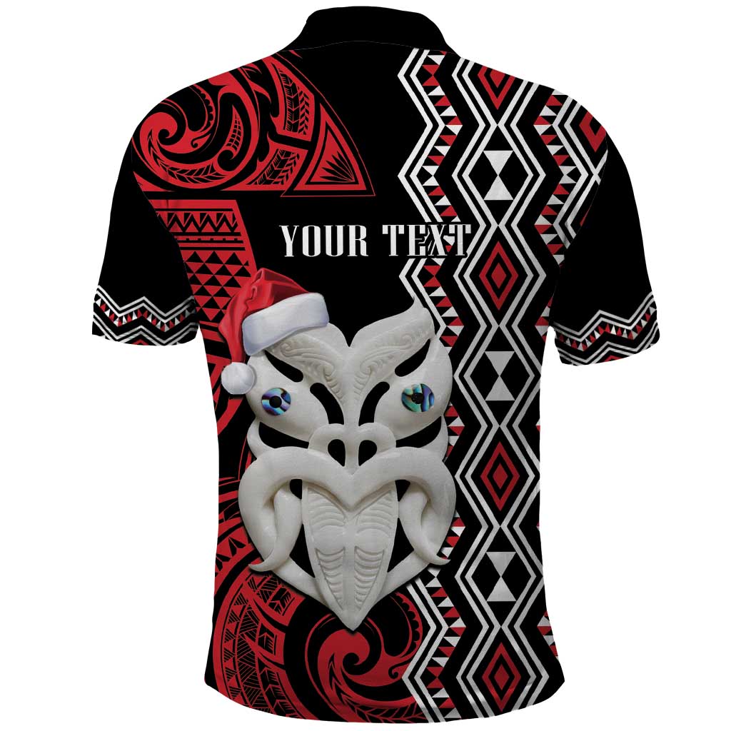 Personalised New Zealand Christmas Polo Shirt Meri Kirihimete Maori Wheku - Taniko Art