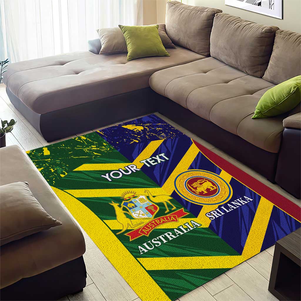 Custom Sri Lanka And Australia Cricket Area Rug 2025 The Lions Baggy Greens Together