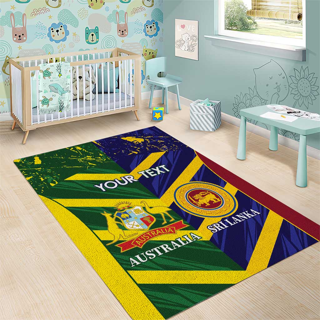 Custom Sri Lanka And Australia Cricket Area Rug 2025 The Lions Baggy Greens Together