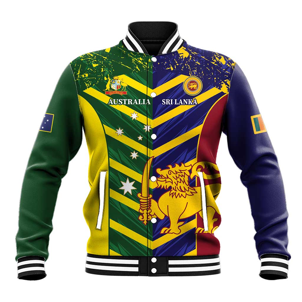 Custom Sri Lanka And Australia Cricket Baseball Jacket 2025 The Lions Baggy Greens Together