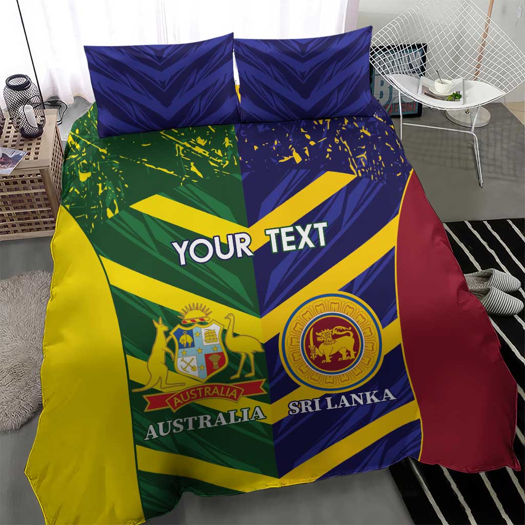 Custom Sri Lanka And Australia Cricket Bedding Set 2025 The Lions Baggy Greens Together