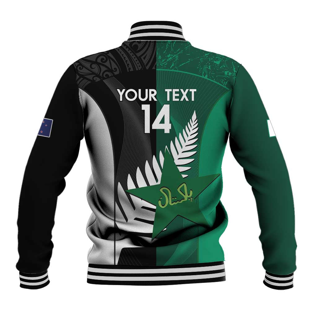 Custom New Zealand And Pakistan Cricket Baseball Jacket 2025 Black Cap Shaheens Together