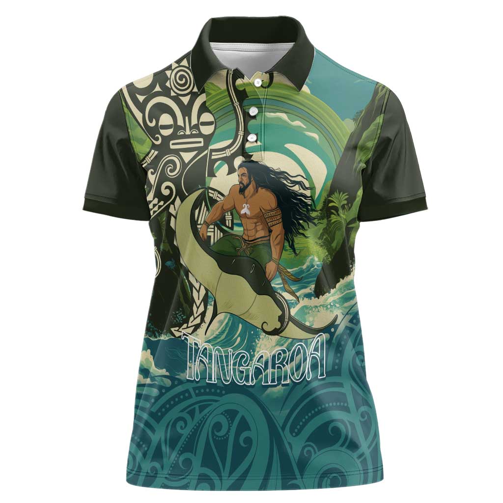 Aotearoa Tangaroa Atua Women Polo Shirt New Zealand God Of The Ocean