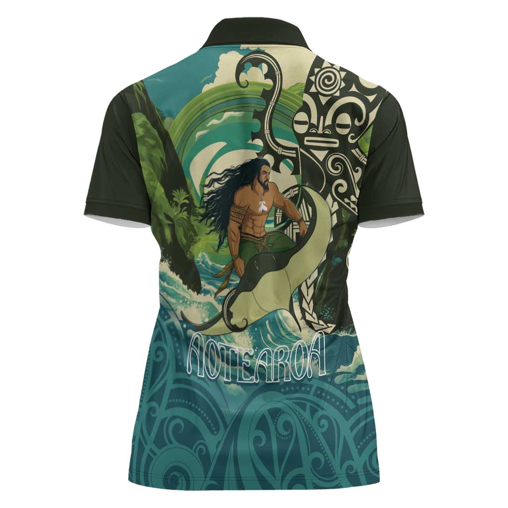 Aotearoa Tangaroa Atua Women Polo Shirt New Zealand God Of The Ocean