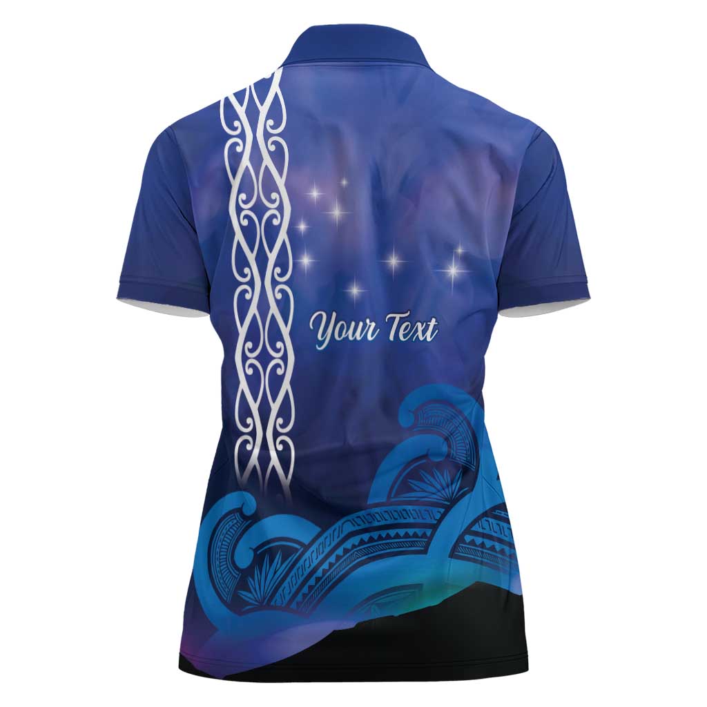 Personalised Matariki New Zealand Women Polo Shirt Maori New Year Galaxy Koru Pattern