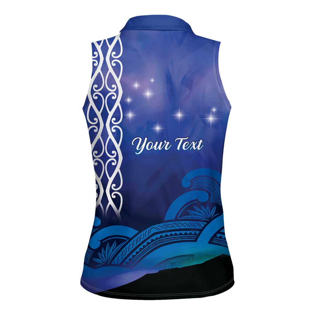 Personalised Matariki New Zealand Women Sleeveless Polo Shirt Maori New Year Galaxy Koru Pattern