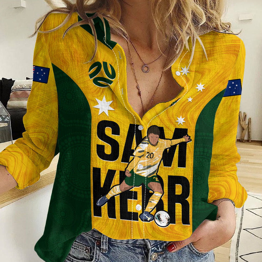 Australia Soccer Women Casual Shirt Sam Kerr Matildas Proud 2023 World Cup Yellow LT14