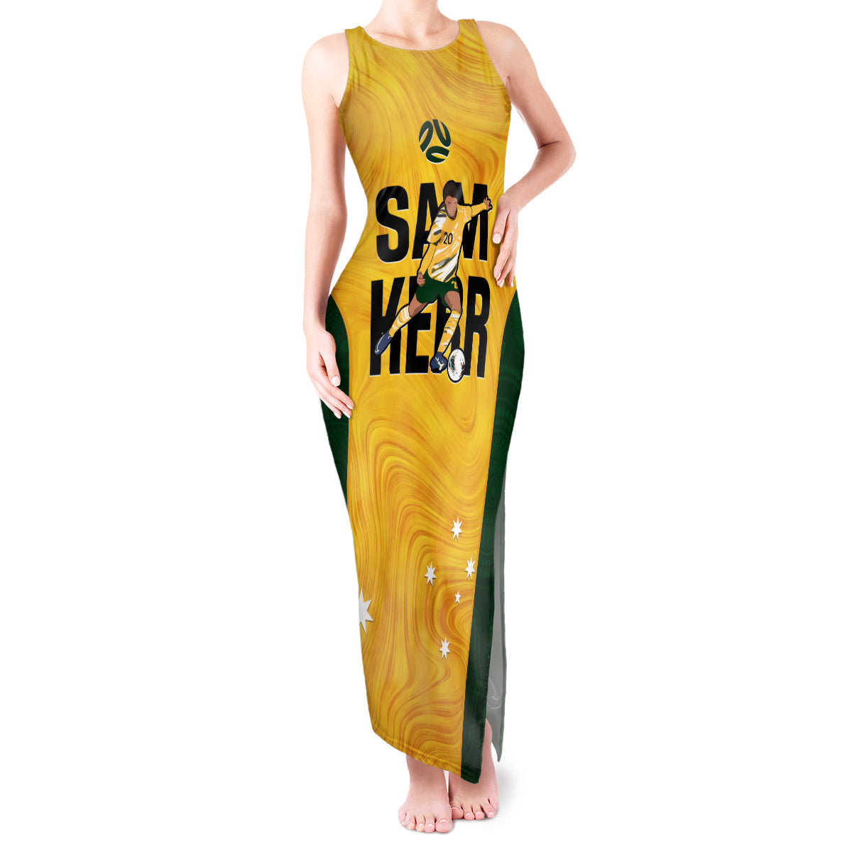 custom-australia-soccer-tank-maxi-dress-sam-kerr-matildas-proud-2023-world-cup-yellow