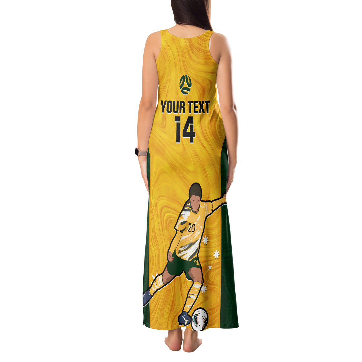 custom-australia-soccer-tank-maxi-dress-sam-kerr-matildas-proud-2023-world-cup-yellow