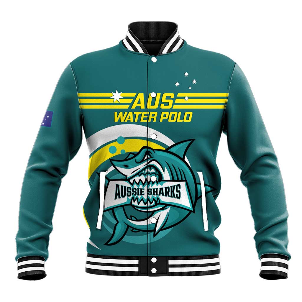 Custom Australia Water Polo 2024 Baseball Jacket Aussie Shark Sporty Version