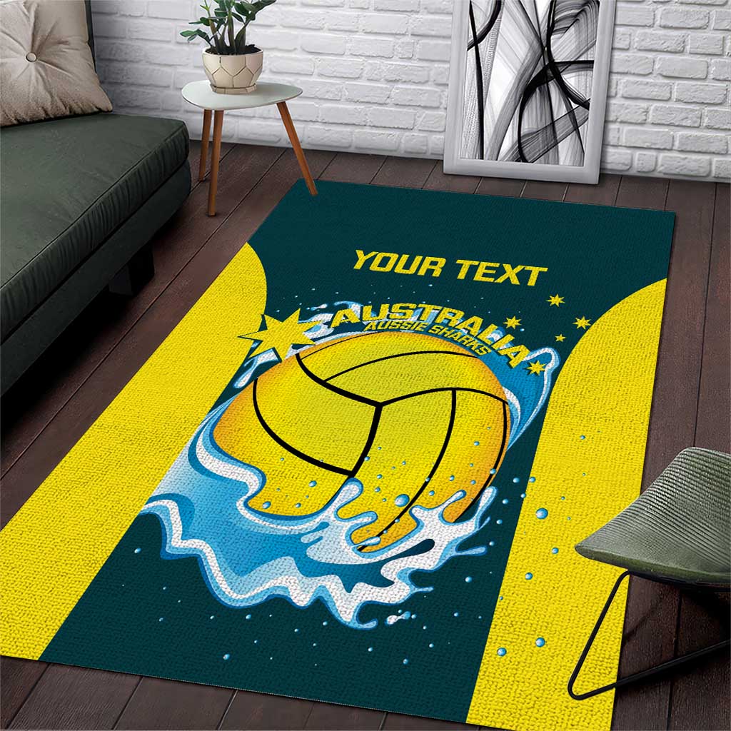 Custom Australia Water Polo 2024 Area Rug Aussie Shark National Color Version