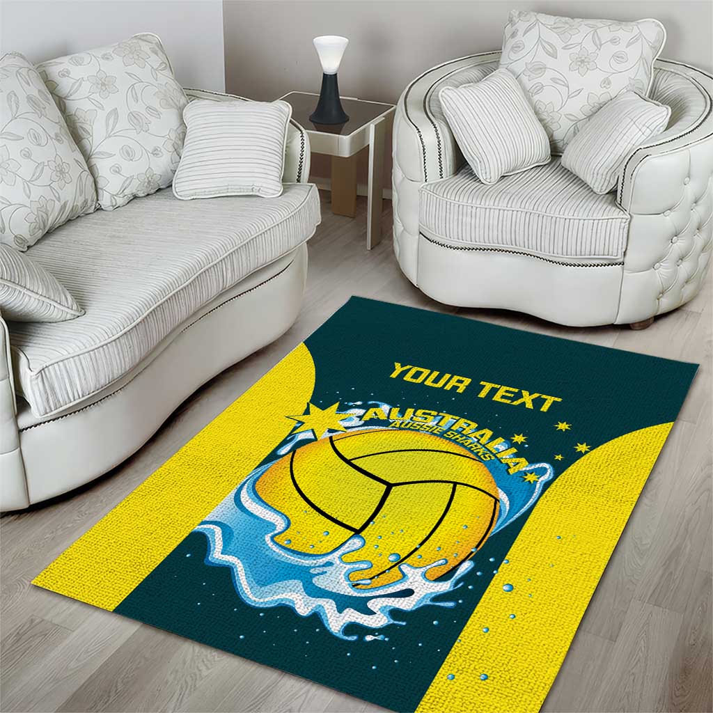 Custom Australia Water Polo 2024 Area Rug Aussie Shark National Color Version