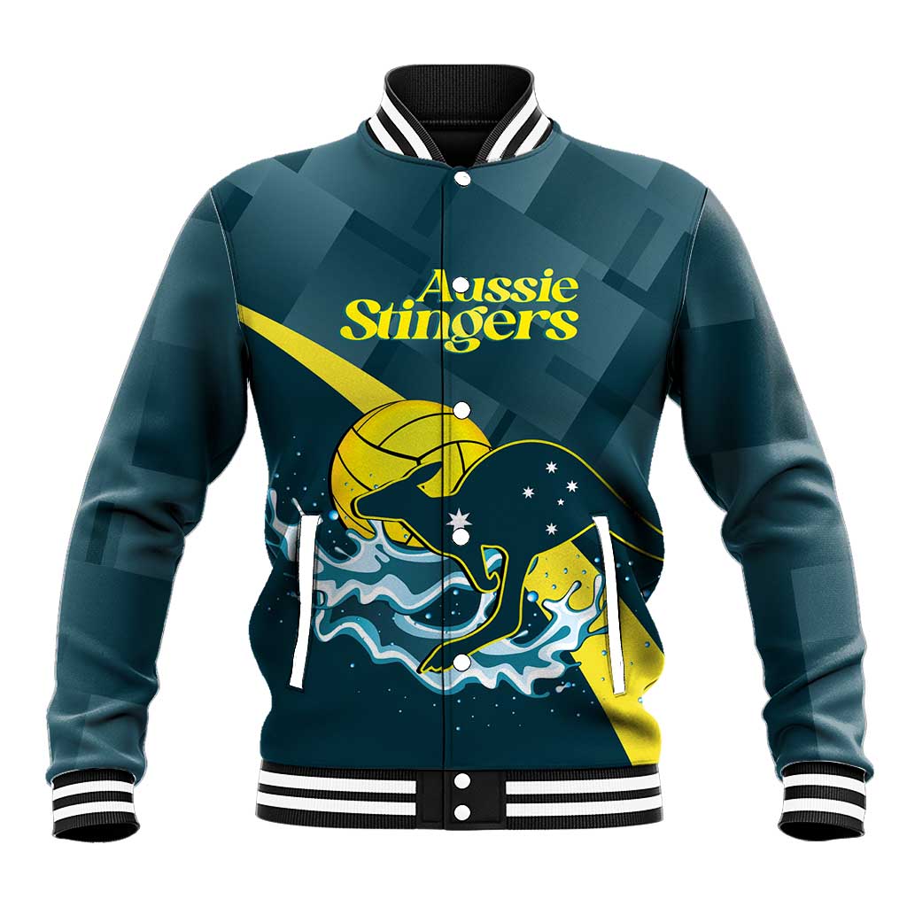 Custom Australia Water Polo 2024 Baseball Jacket Aussie Stingers Kangaroo Sporty Version