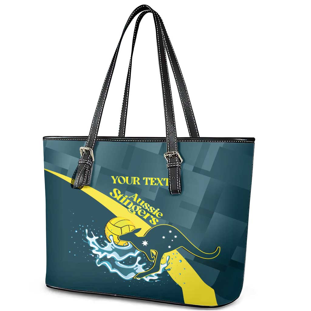 Custom Australia Water Polo 2024 Leather Tote Bag Aussie Stingers Kangaroo Sporty Version