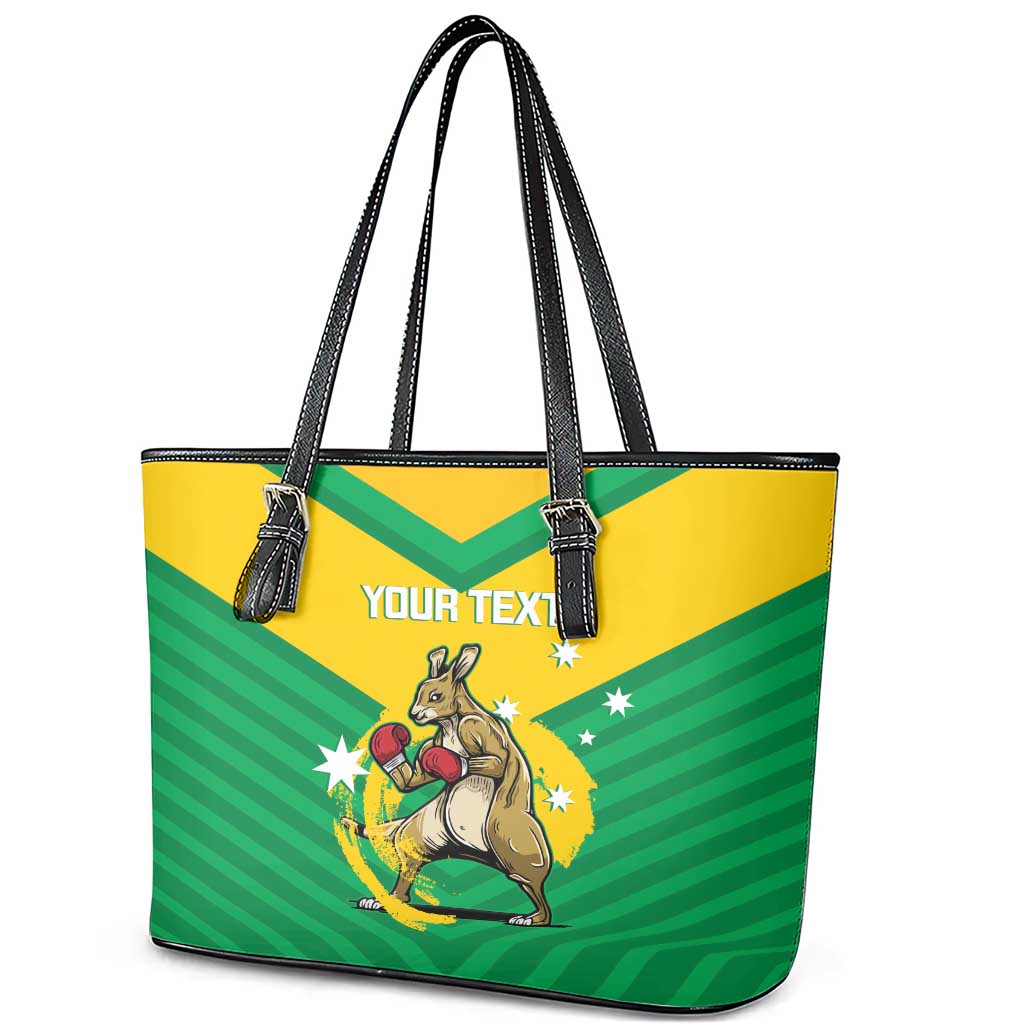 Personalised Australia Boxing Kangaroo Leather Tote Bag Aussie Pride National Color