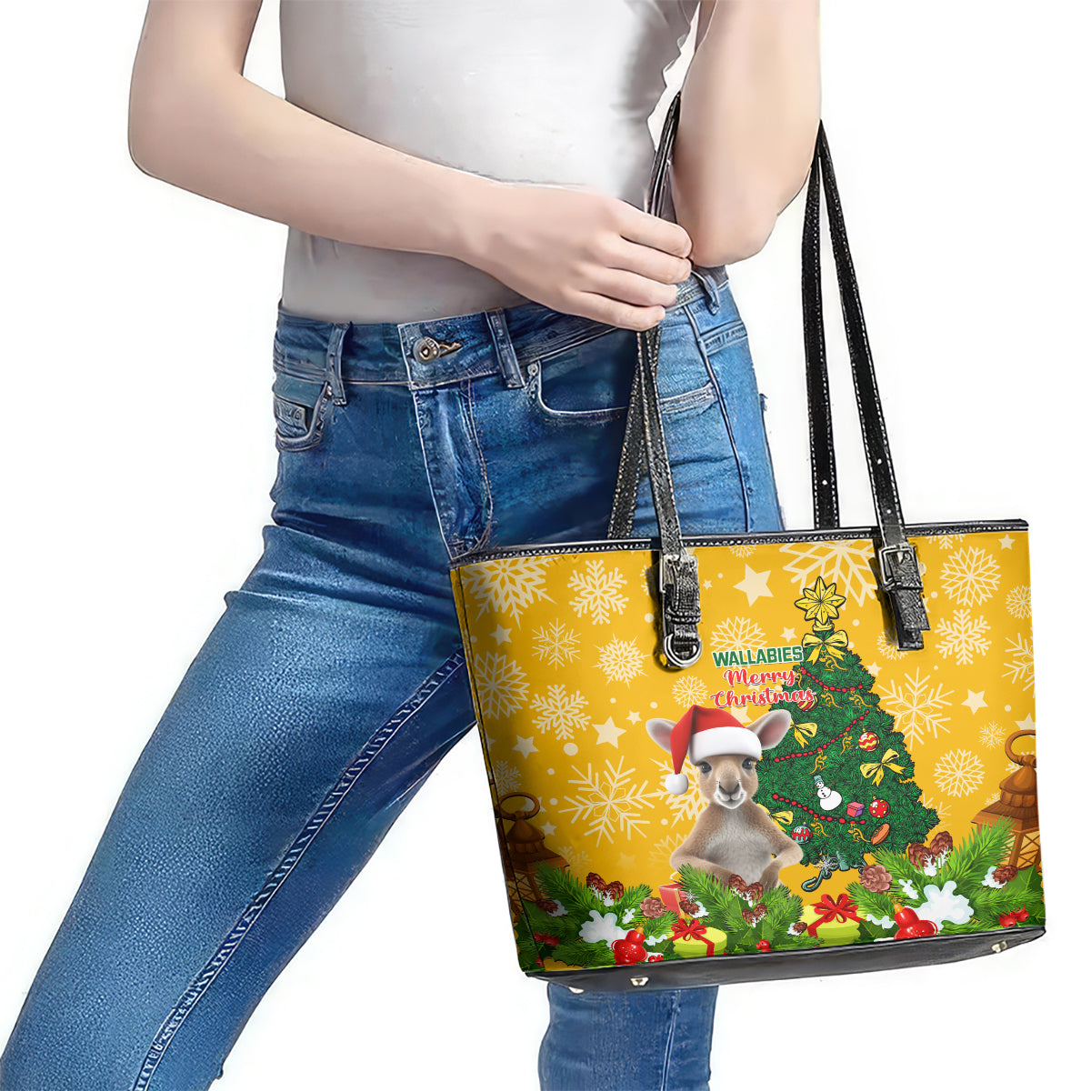 personalised-wallabies-rugby-christmas-leather-tote-bag-merry-xmas-with-australian-kangaroo