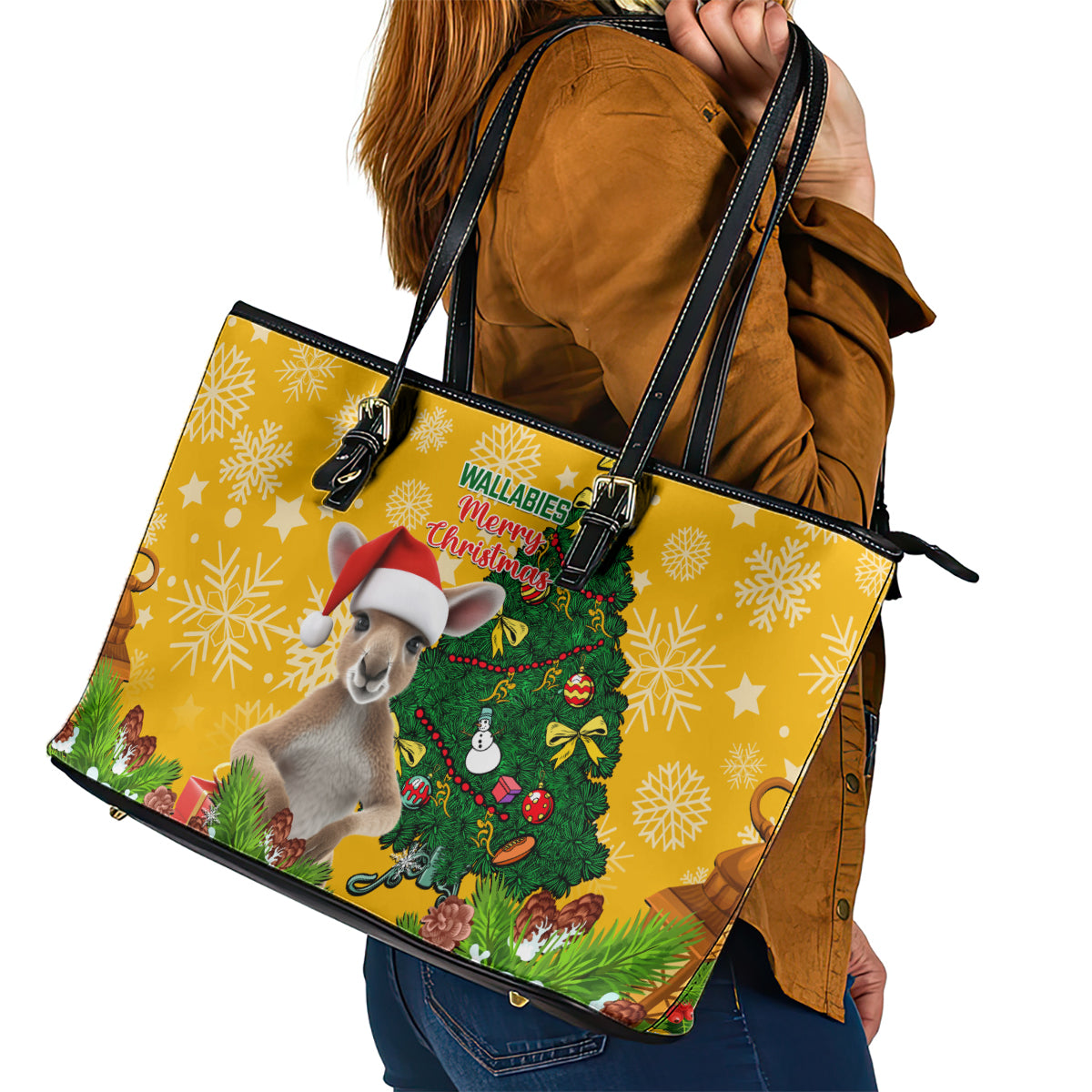 personalised-wallabies-rugby-christmas-leather-tote-bag-merry-xmas-with-australian-kangaroo