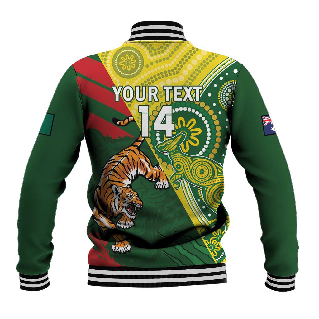 Custom Bangladesh And Australia Cricket Baseball Jacket Kangaroo Tiger Together