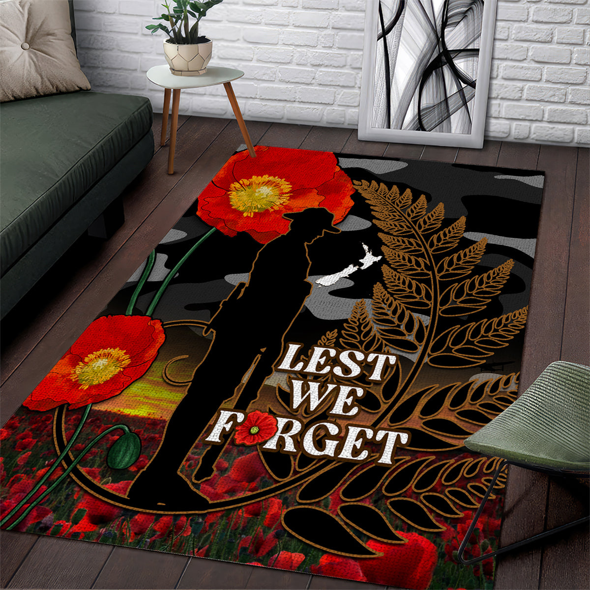 new-zealand-anzac-day-area-rug-lest-we-forget-silver-fern-with-camouflage