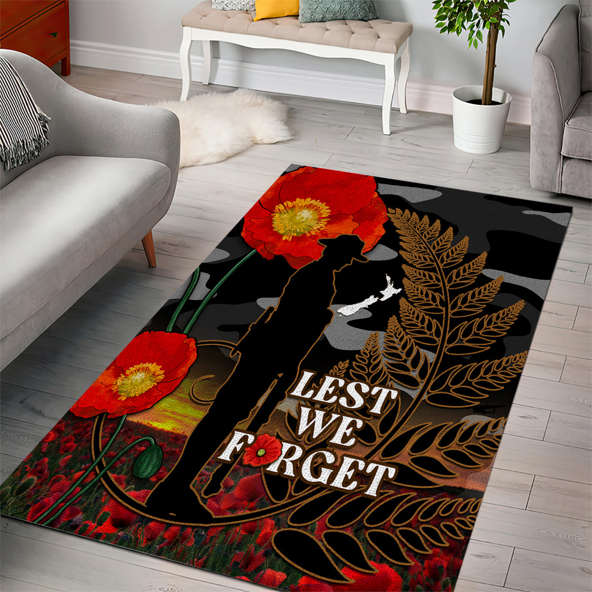 new-zealand-anzac-day-area-rug-lest-we-forget-silver-fern-with-camouflage