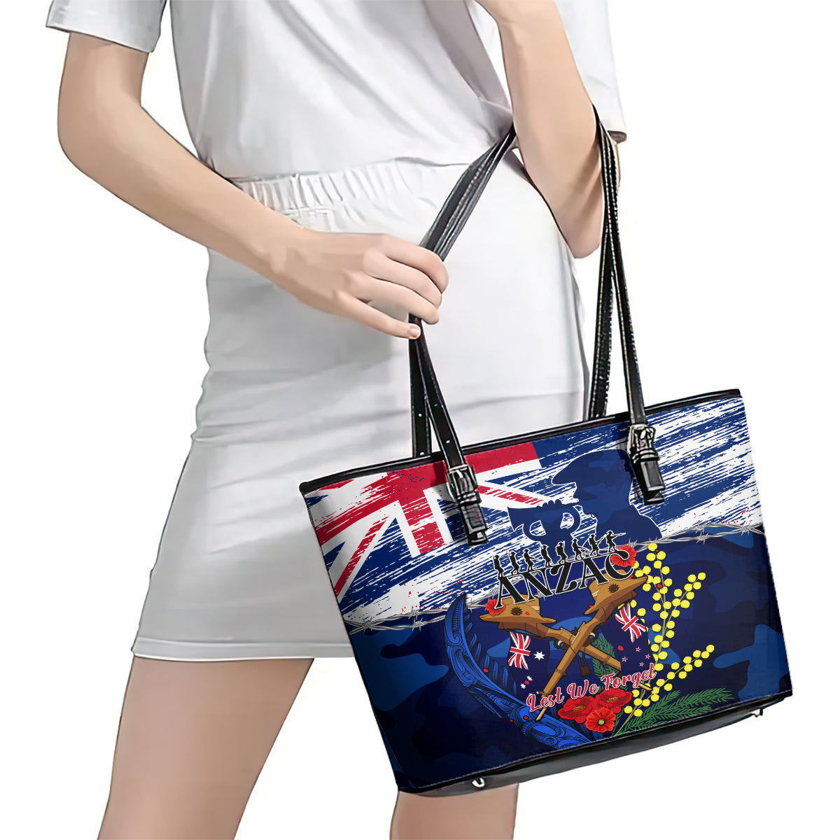 australia-and-new-zealand-anzac-day-leather-tote-bag-lest-we-forget-silver-fern-with-golden-wattle