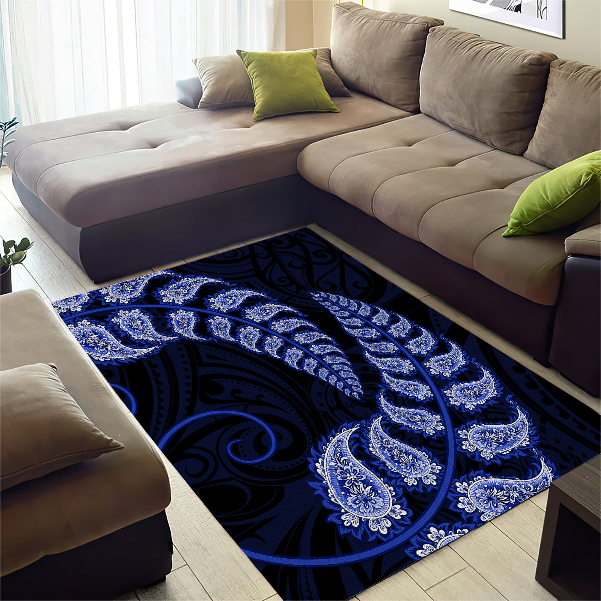 blue-new-zealand-paisley-silver-fern-area-rug-aotearoa-maori