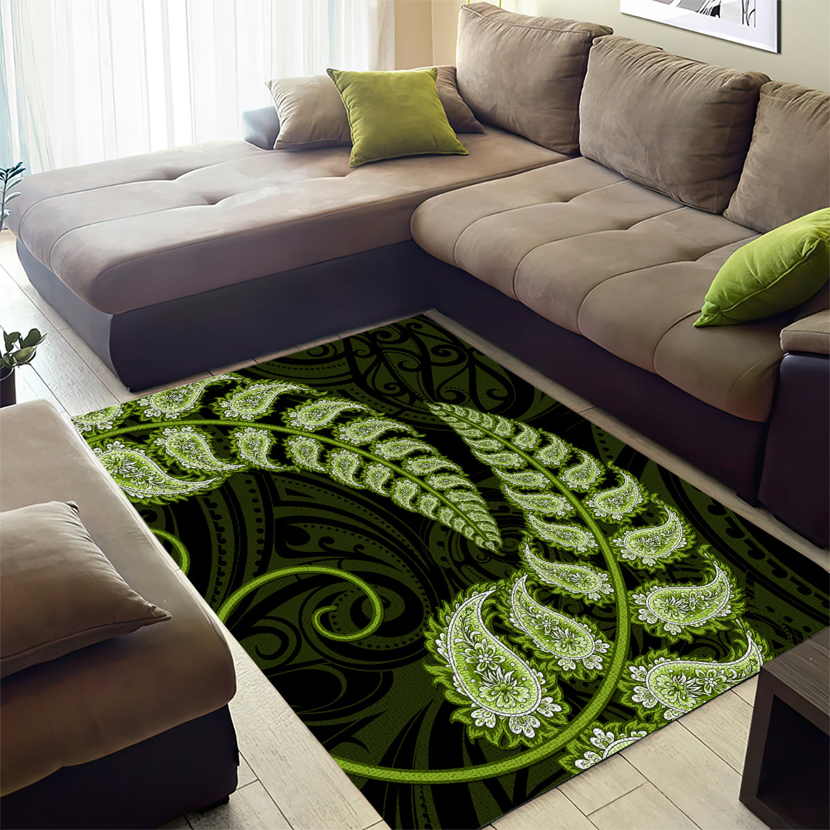 green-new-zealand-paisley-silver-fern-area-rug-aotearoa-maori