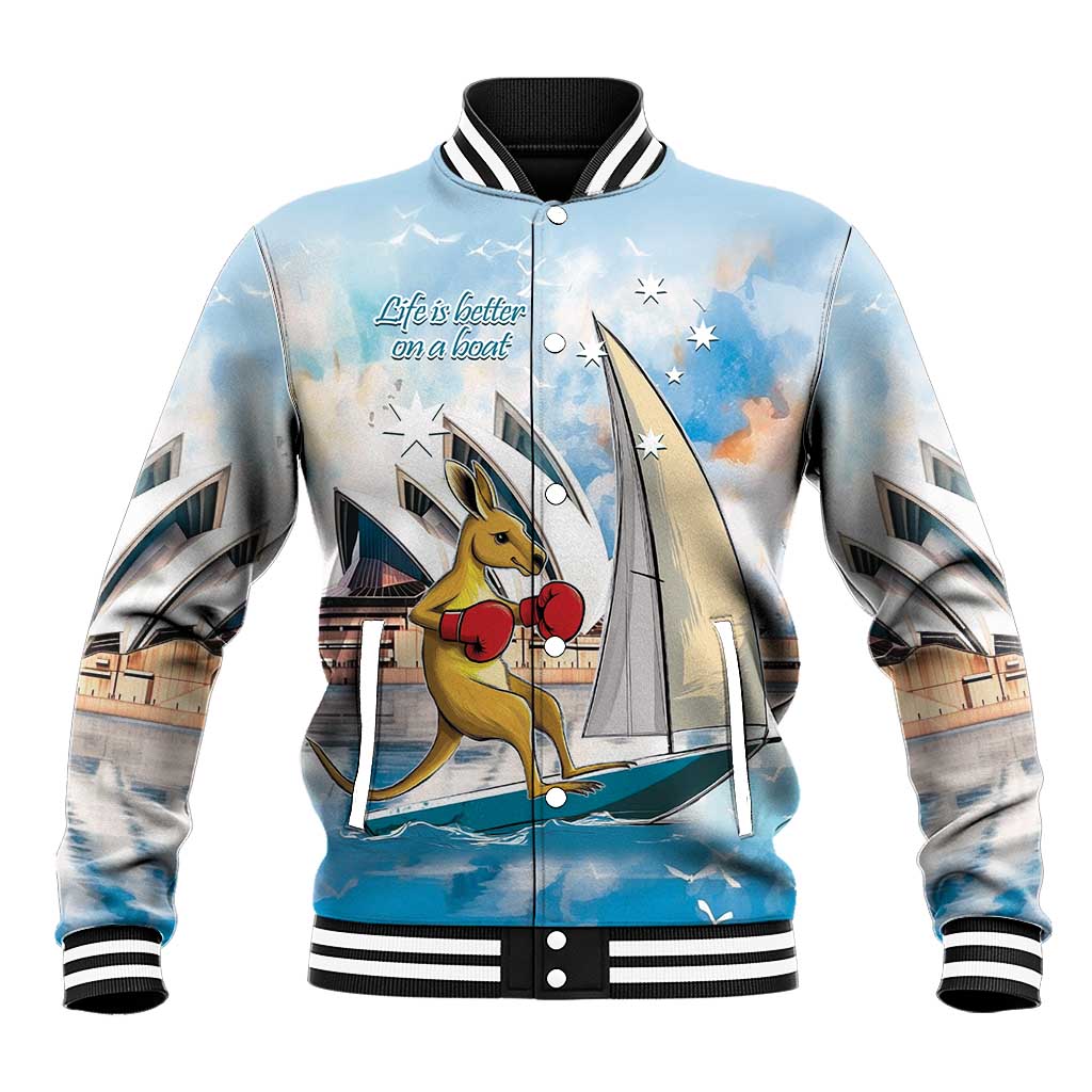 Personalised Australia Sailing Baseball Jacket Life Is Better On A Boat